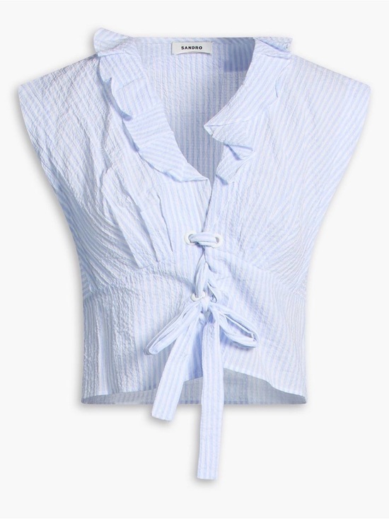 Sandro Tops - NWT • Sandro • Seer Sucker Top • Sz 1